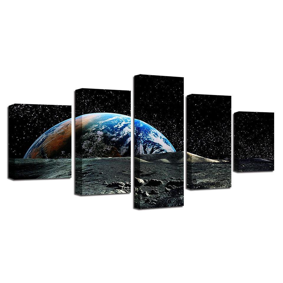 Earth Surface 5 Piece HD Multi Panel Canvas Wall Art Frame-Original Frame
