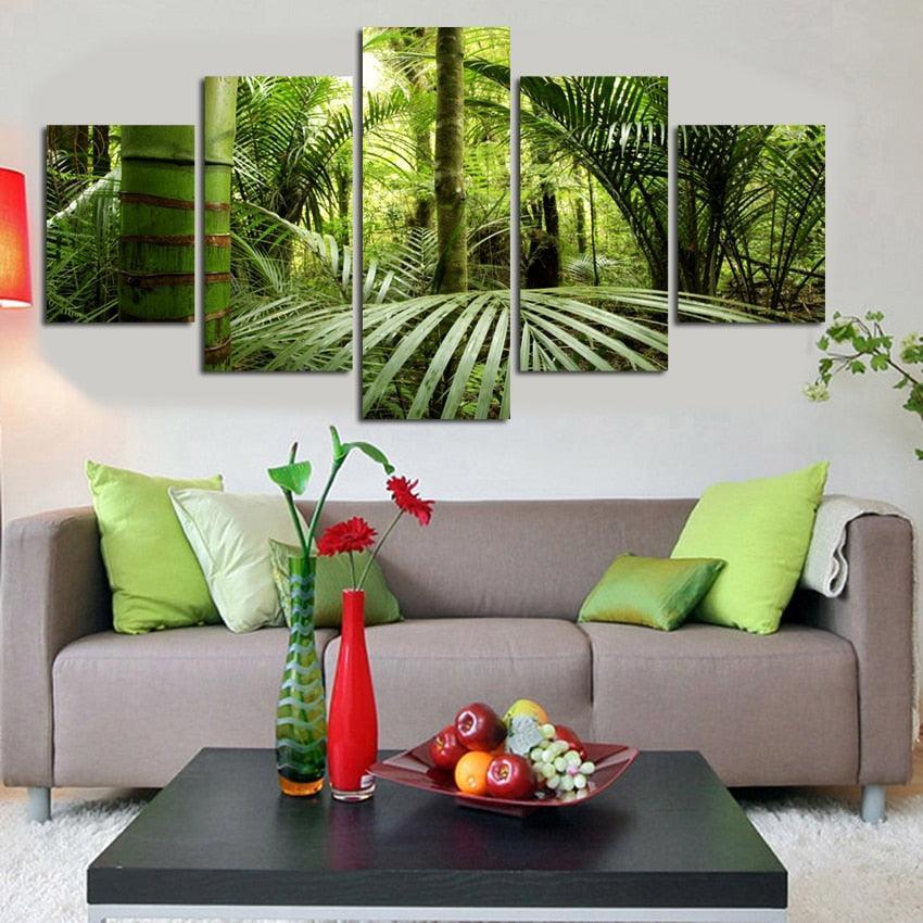 Nordic Forest 5 Piece HD Multi Panel Canvas Wall Art Frame-Original Frame