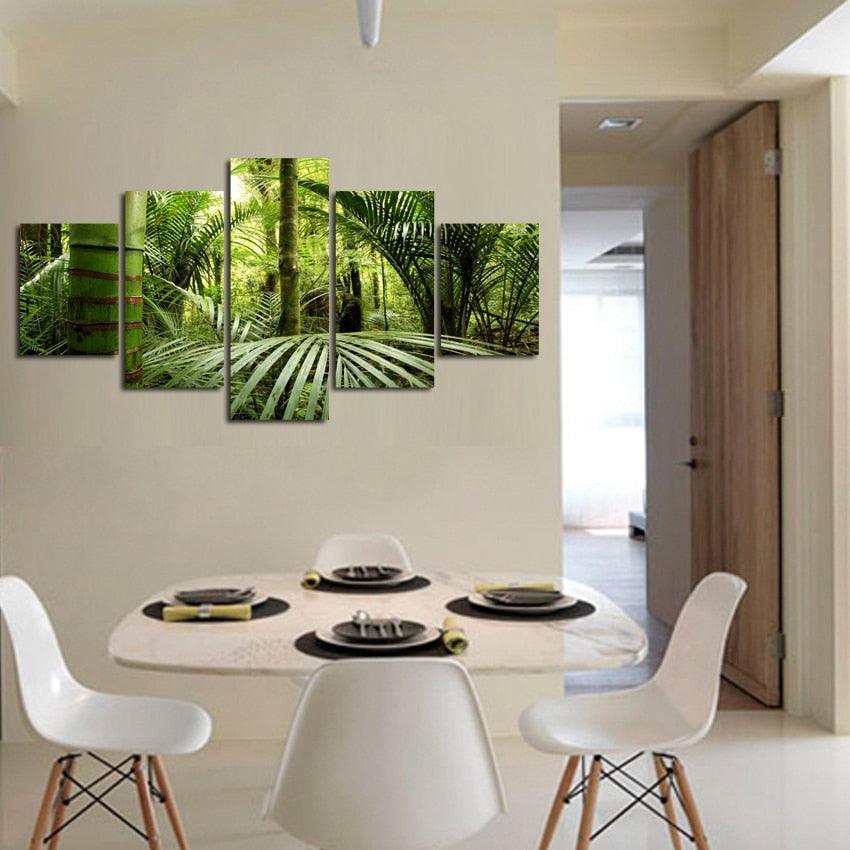 Nordic Forest 5 Piece HD Multi Panel Canvas Wall Art Frame-Original Frame