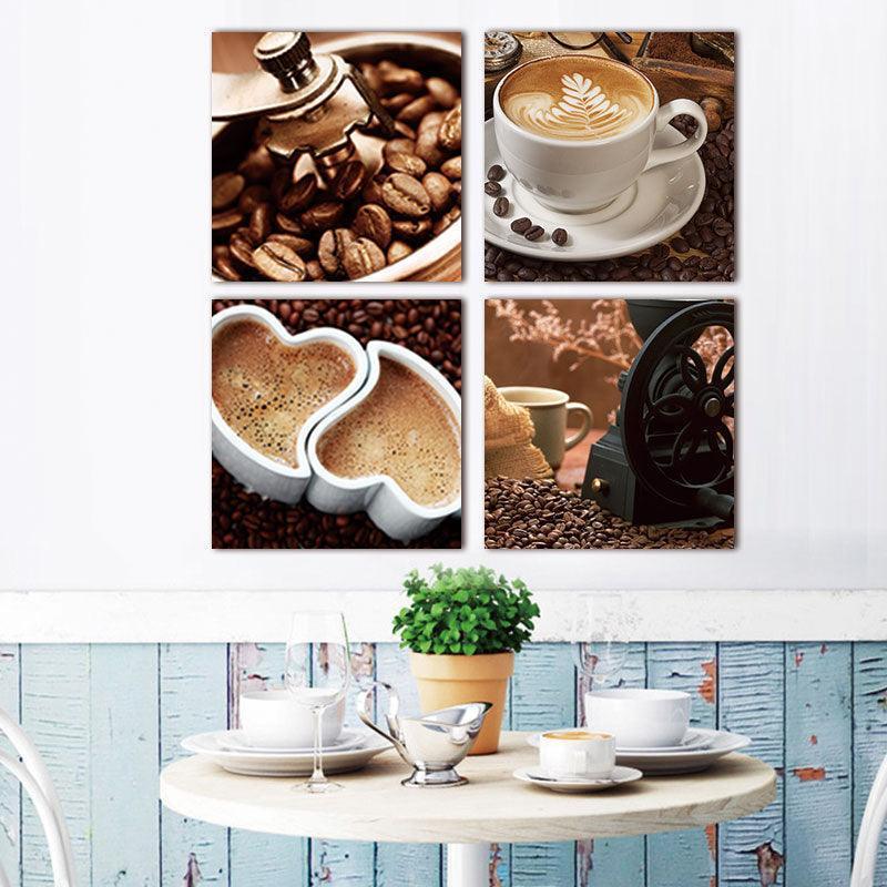 Coffee 4 Piece HD Multi Panel Canvas-Original Frame