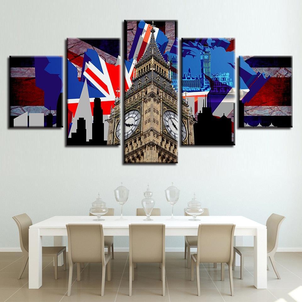 The Great London 5 Piece HD Multi Panel Canvas Wall Art Frame-Original Frame