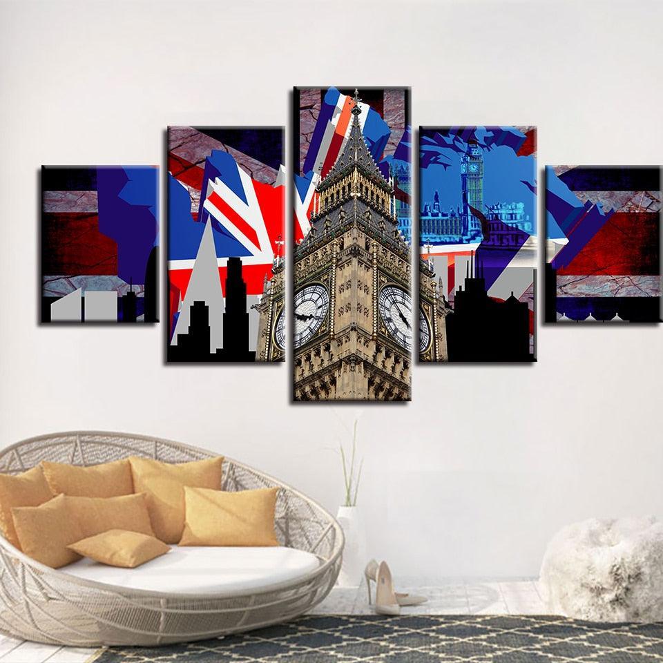 The Great London 5 Piece HD Multi Panel Canvas Wall Art Frame-Original Frame
