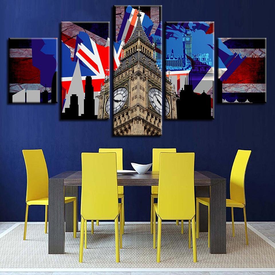 The Great London 5 Piece HD Multi Panel Canvas Wall Art Frame-Original Frame