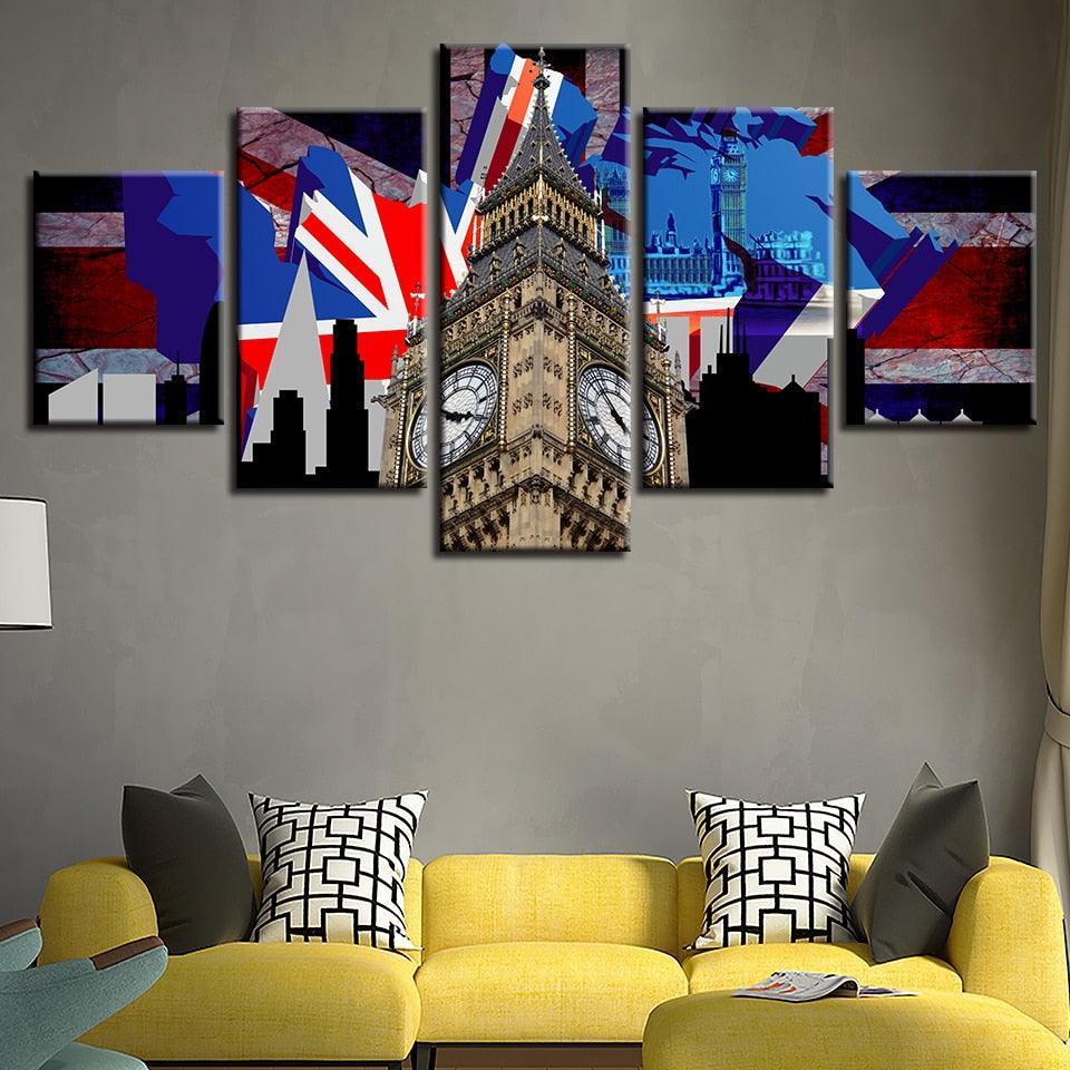 The Great London 5 Piece HD Multi Panel Canvas Wall Art Frame-Original Frame