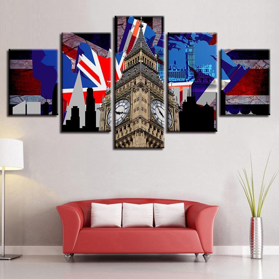 The Great London 5 Piece HD Multi Panel Canvas Wall Art Frame-Original Frame
