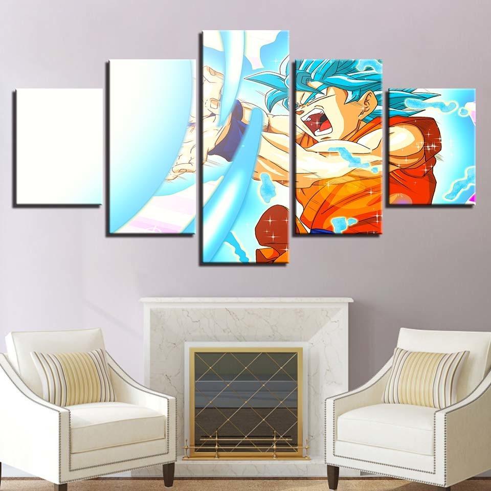 Dragon Ball 5 Piece HD Multi Panel Canvas Wall Art Frame-Original Frame