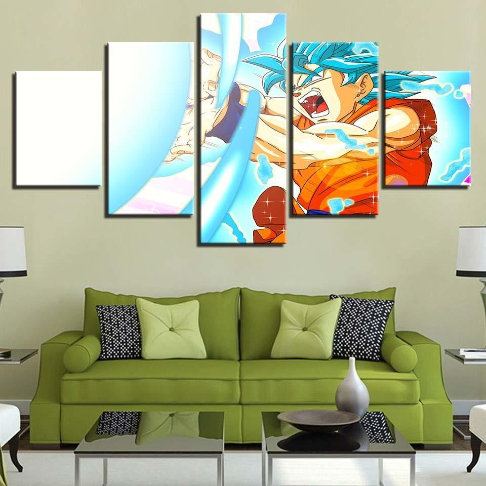 Dragon Ball 5 Piece HD Multi Panel Canvas Wall Art Frame-Original Frame