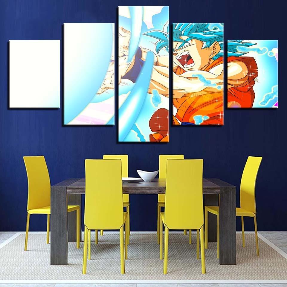 Dragon Ball 5 Piece HD Multi Panel Canvas Wall Art Frame-Original Frame
