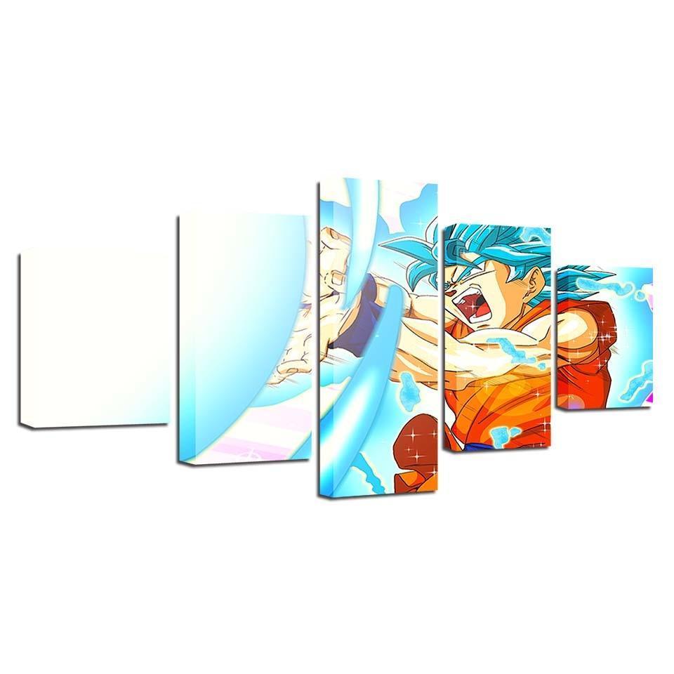 Dragon Ball 5 Piece HD Multi Panel Canvas Wall Art Frame-Original Frame
