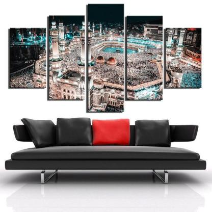Mosque 5 Piece HD Multi Panel Canvas Wall Artwork Frame-Original Frame