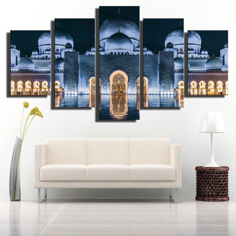 Mosque 5 Piece HD Multi Panel Canvas Wall Art Frame-Original Frame