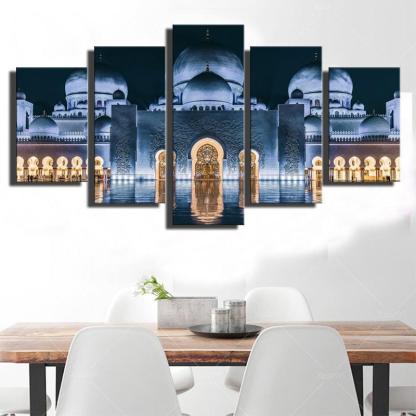 Mosque 5 Piece HD Multi Panel Canvas Wall Art Frame-Original Frame