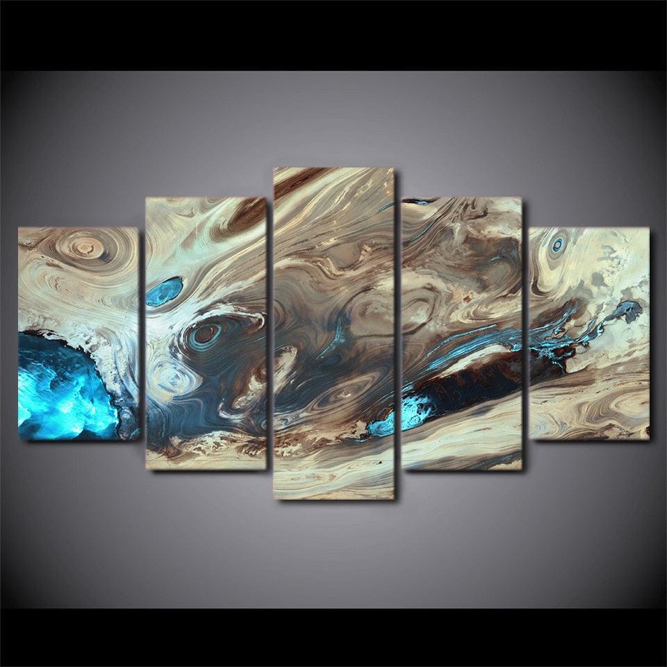 Swirling Eddies Five-Panel Canvas Art-Original Frame