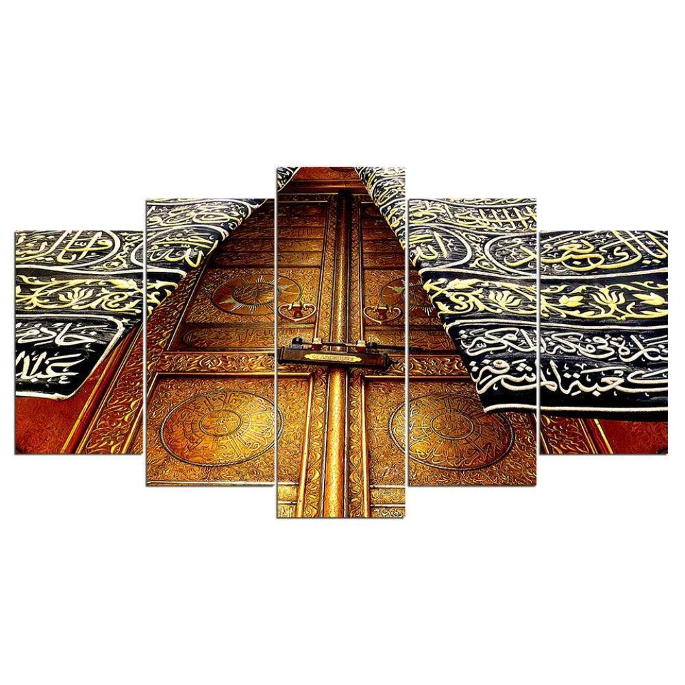 Islam Mosque 5 Piece HD Multi Panel Canvas Wall Art Frame-Original Frame