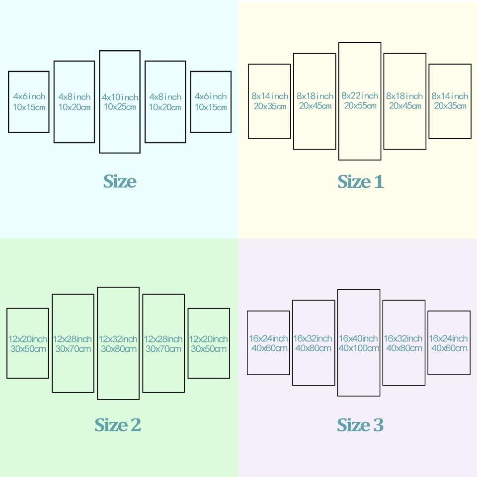 Violin And Music Notation 5 Piece HD Multi Panel Canvas Wall Art Frame-Original Frame