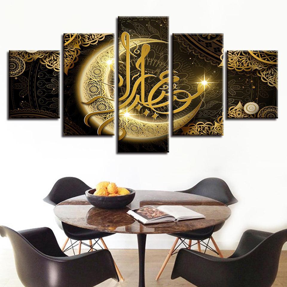 Wonder Moon 5 Piece HD Multi Panel Canvas Wall Art Frame-Original Frame