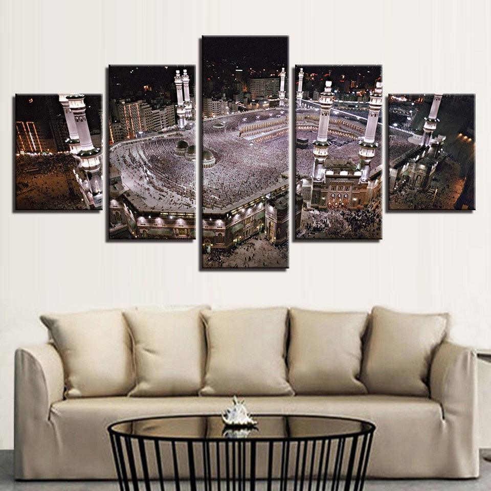 Mosque 5 Piece HD Multi Panel Canvas Wall Art Frames-Original Frame