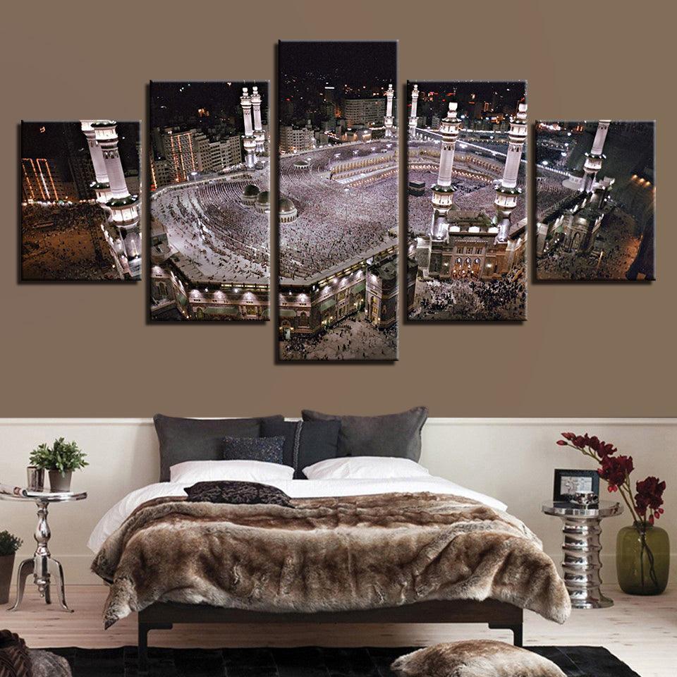 Mosque 5 Piece HD Multi Panel Canvas Wall Art Frames-Original Frame