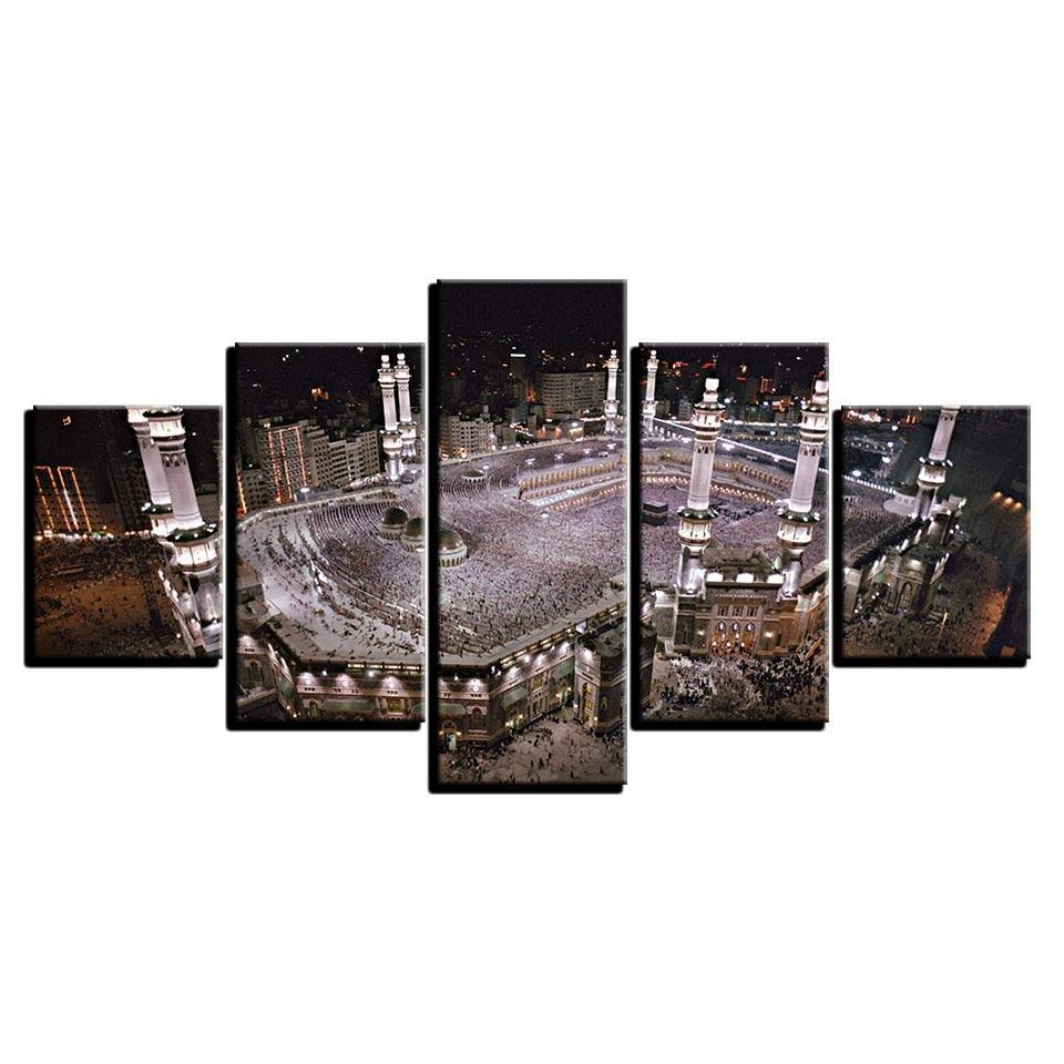 Mosque 5 Piece HD Multi Panel Canvas Wall Art Frames-Original Frame