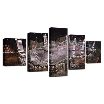 Mosque 5 Piece HD Multi Panel Canvas Wall Art Frames-Original Frame