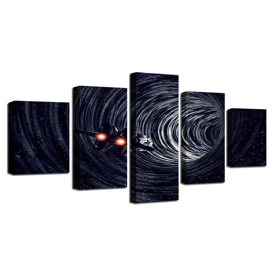 Universe Space Hole 5 Piece HD Multi Panel Canvas Wall Art Frame-Original Frame