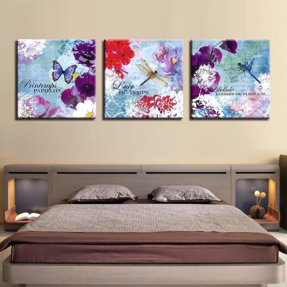 Butterfly Canvas 3 Piece HD Multi Panel Canvas Wall Art Frame-Original Frame