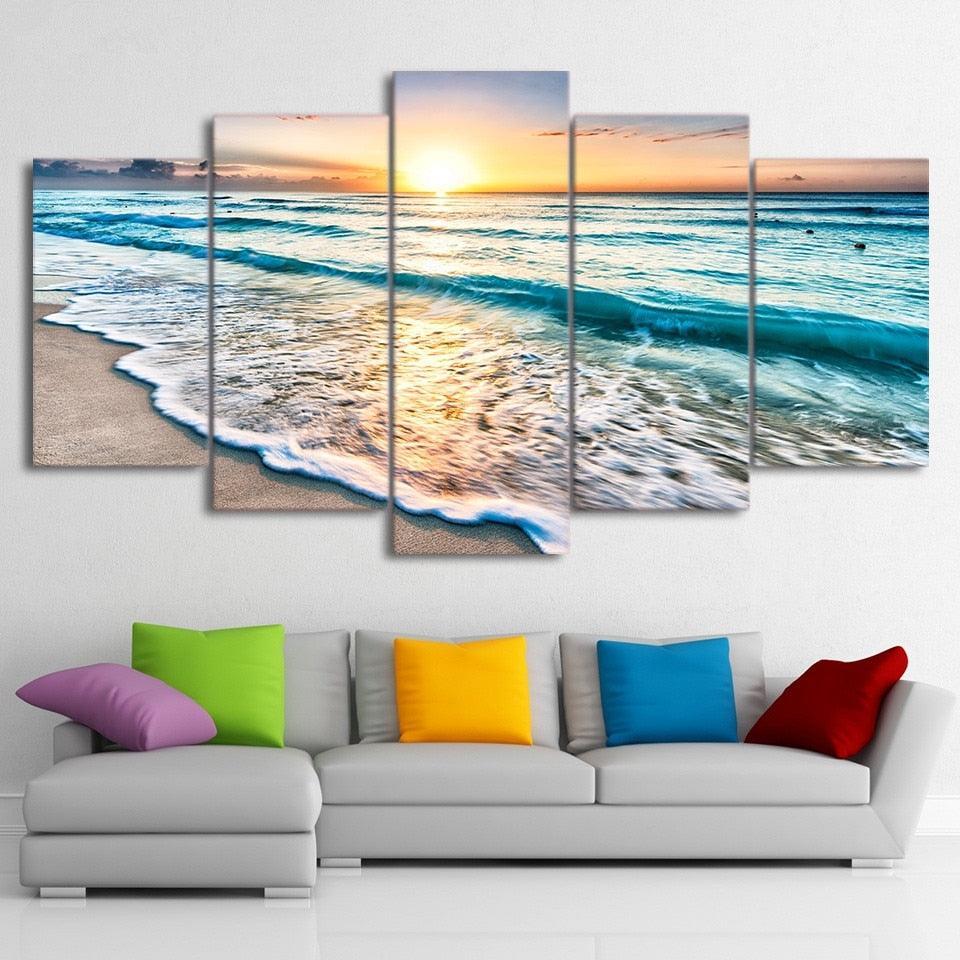 Oceanic Horizon Five-Piece Wall Art Frame-Original Frame