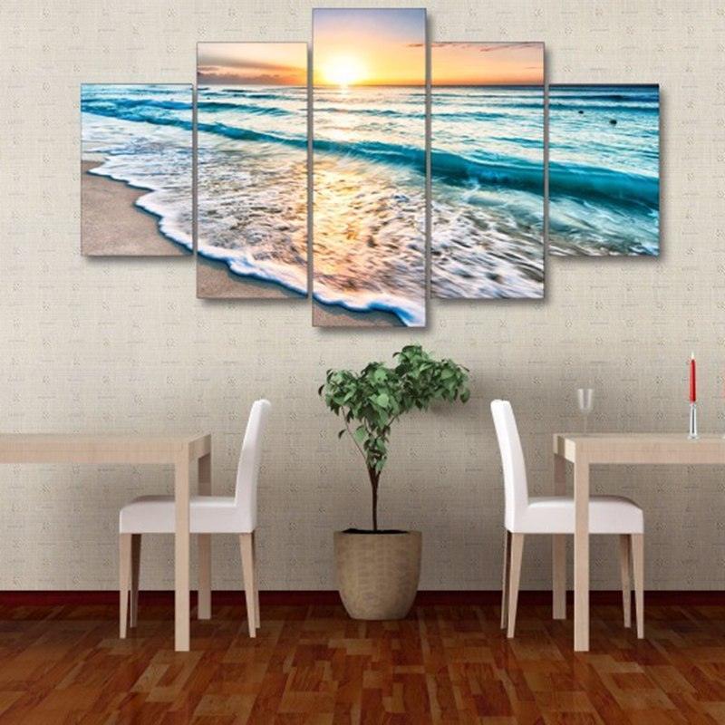 Oceanic Horizon Five-Piece Wall Art Frame-Original Frame