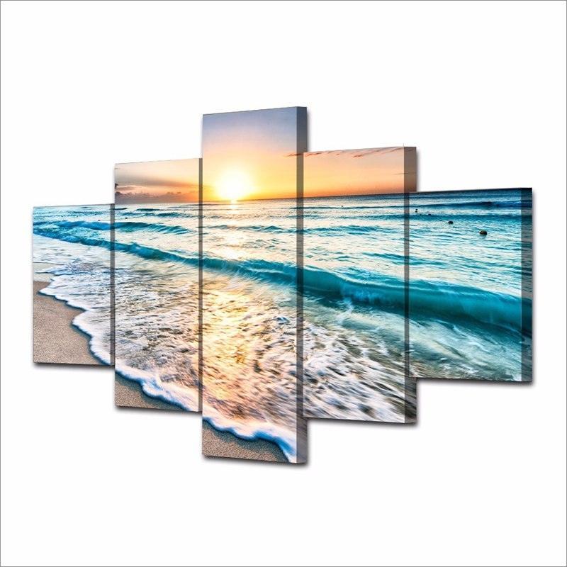 Oceanic Horizon Five-Piece Wall Art Frame-Original Frame