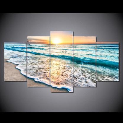 Oceanic Horizon Five-Piece Wall Art Frame-Original Frame