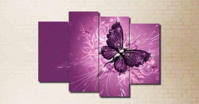 Modern Butterfly 5 Piece HD Multi Panel Canvas Wall Art Frame-Original Frame