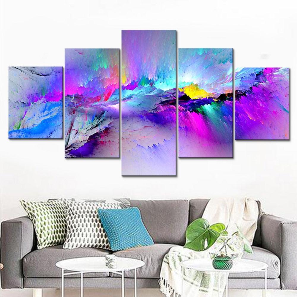Abstract Art 5 Piece HD Multi Panel Canvas Wall Art Frame-Original Frame