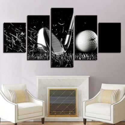 Golf 5 Piece HD Multi Panel Canvas Wall Art Frame-Original Frame