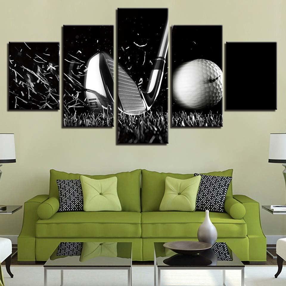 Golf 5 Piece HD Multi Panel Canvas Wall Art Frame-Original Frame