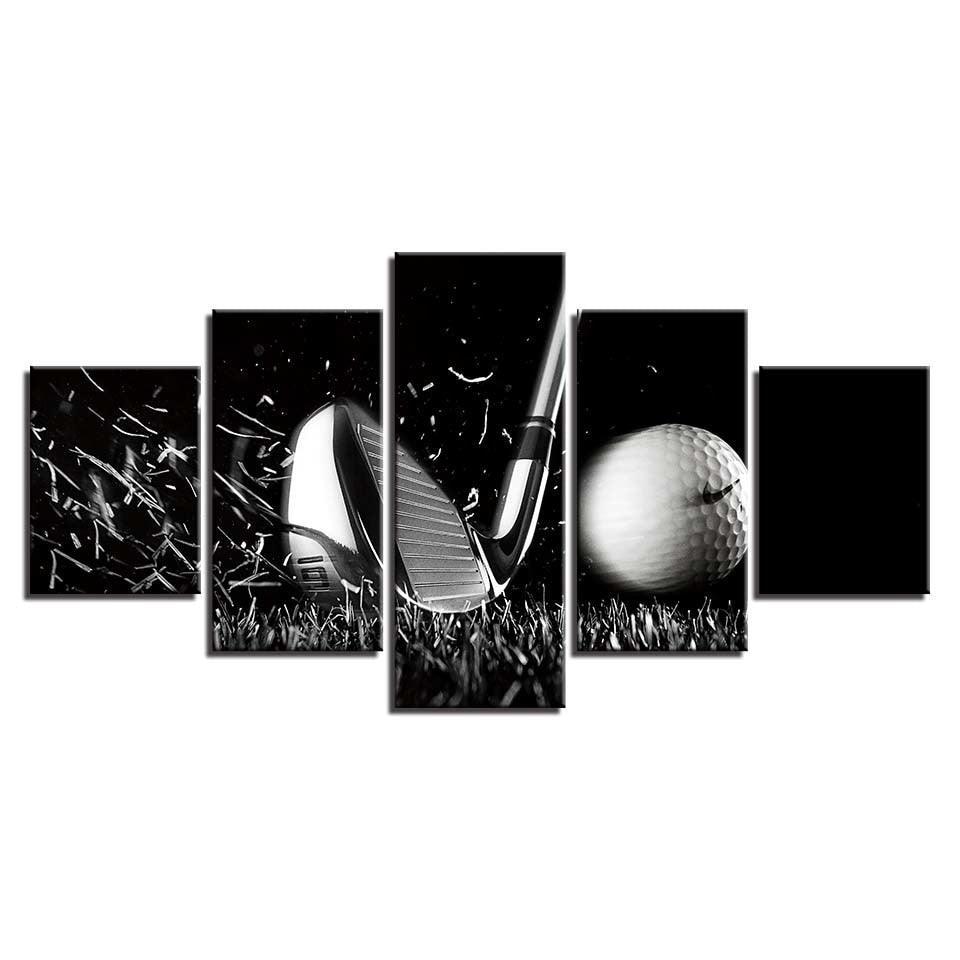 Golf 5 Piece HD Multi Panel Canvas Wall Art Frame-Original Frame