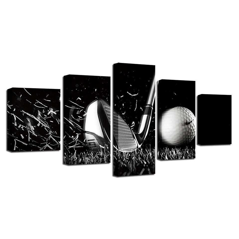 Golf 5 Piece HD Multi Panel Canvas Wall Art Frame-Original Frame