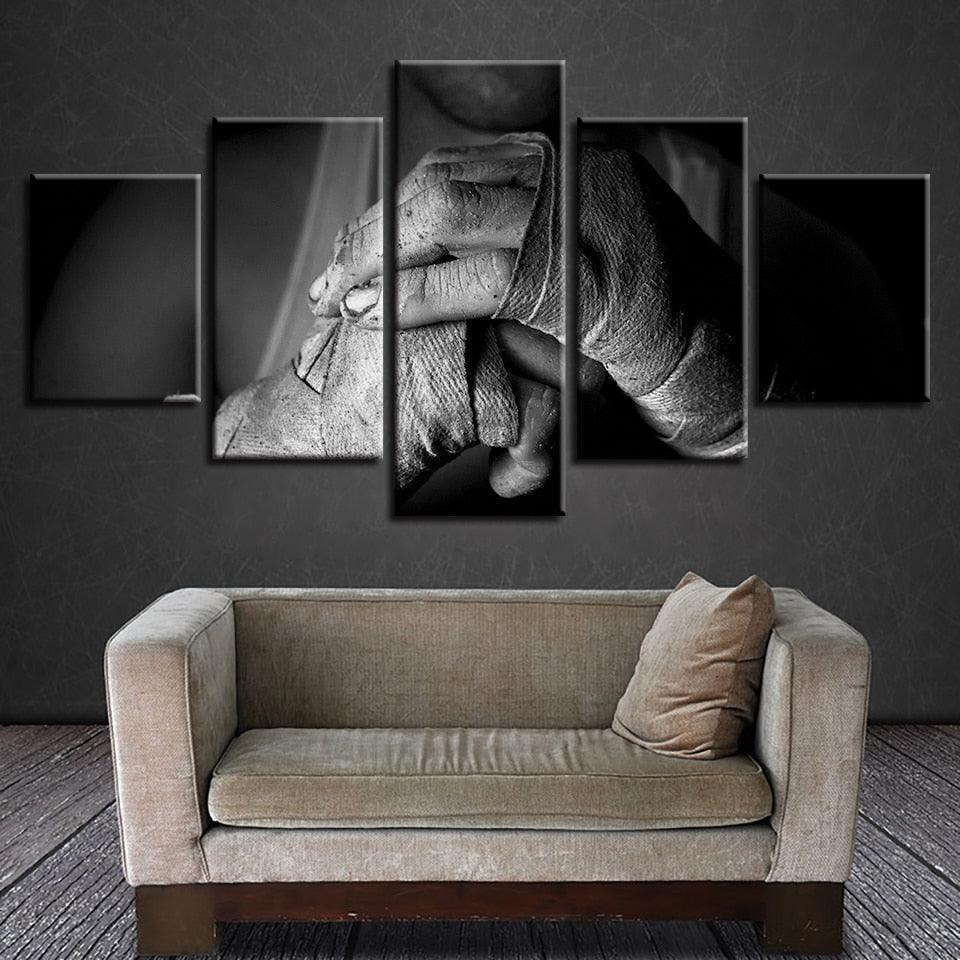 Mixed Martial Arts 5 Piece HD Multi Panel Canvas Wall Art Frame-Original Frame