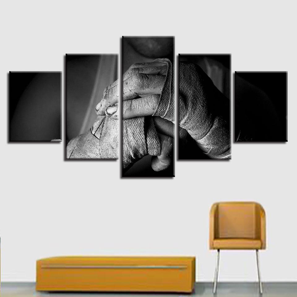 Mixed Martial Arts 5 Piece HD Multi Panel Canvas Wall Art Frame-Original Frame