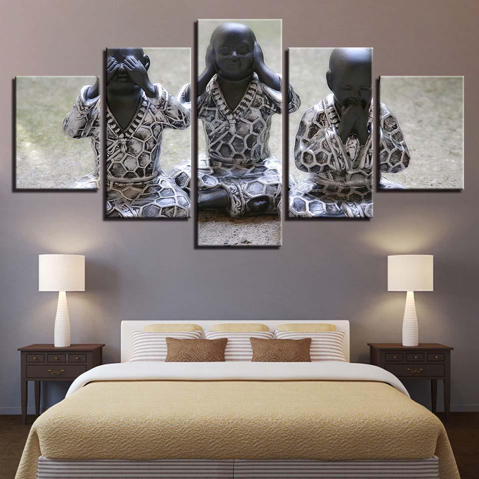 Kids Figures 5 Piece HD Multi Panel Canvas Wall Art Frame-Original Frame