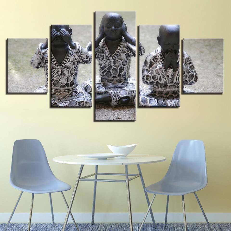 Kids Figures 5 Piece HD Multi Panel Canvas Wall Art Frame-Original Frame
