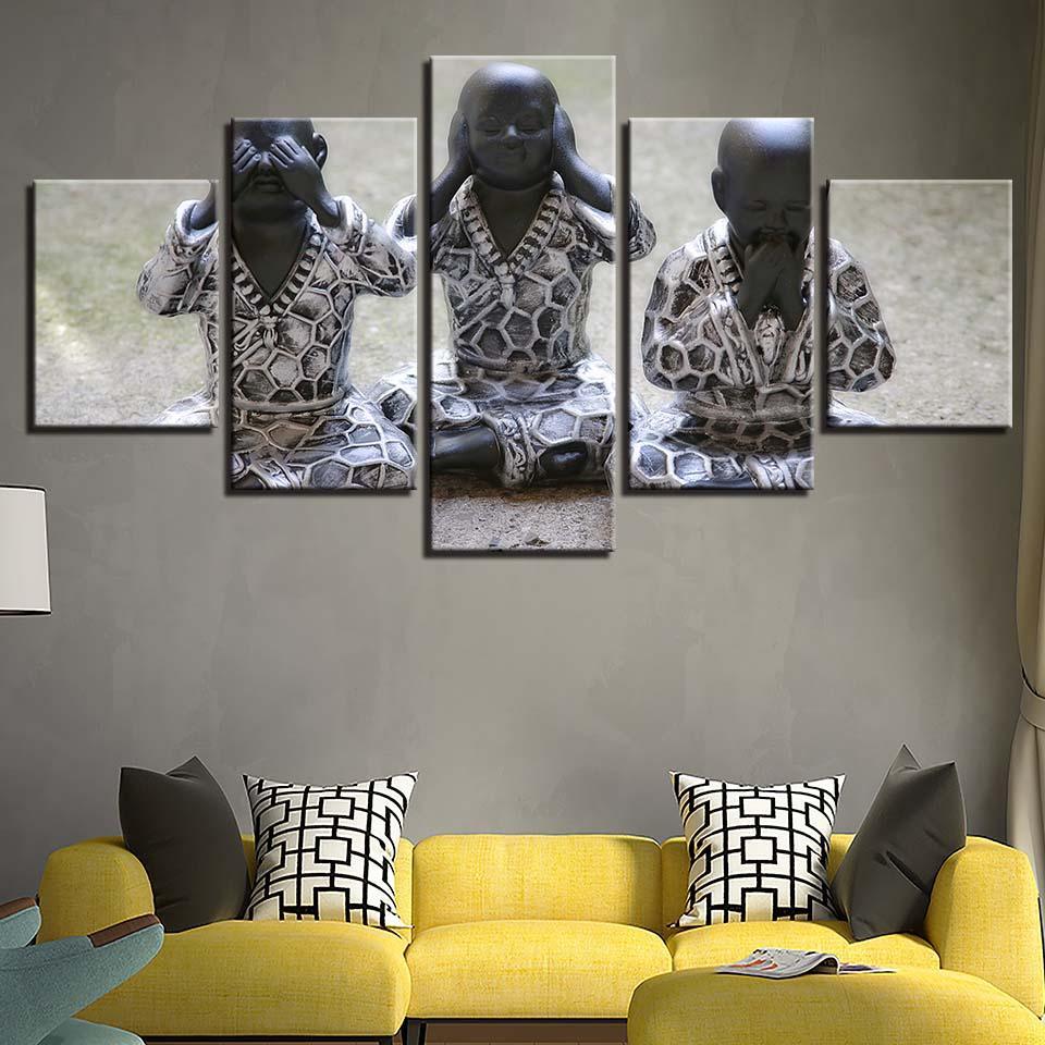 Kids Figures 5 Piece HD Multi Panel Canvas Wall Art Frame-Original Frame