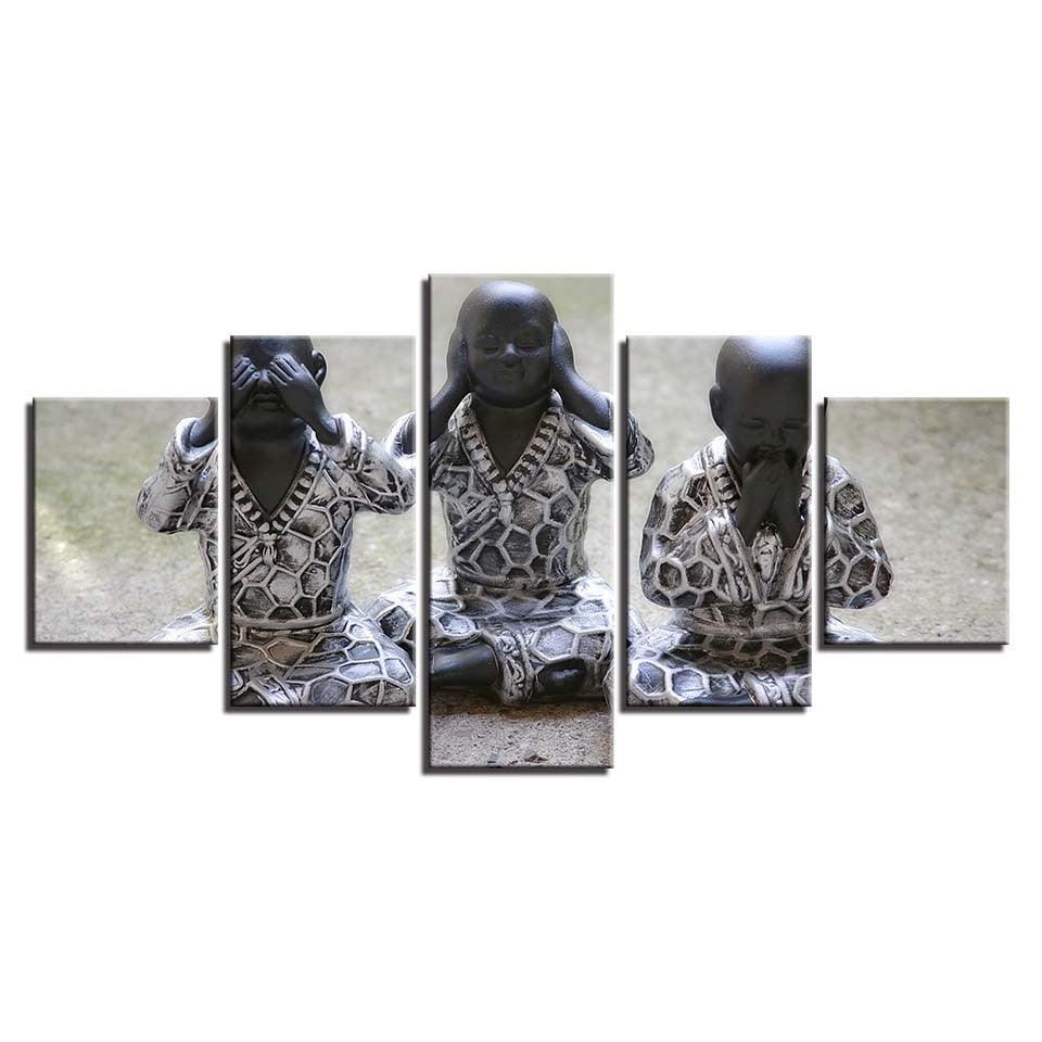 Kids Figures 5 Piece HD Multi Panel Canvas Wall Art Frame-Original Frame