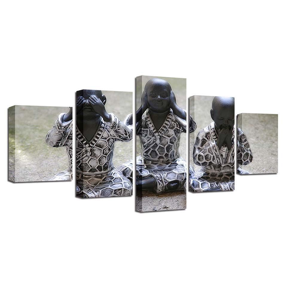 Kids Figures 5 Piece HD Multi Panel Canvas Wall Art Frame-Original Frame