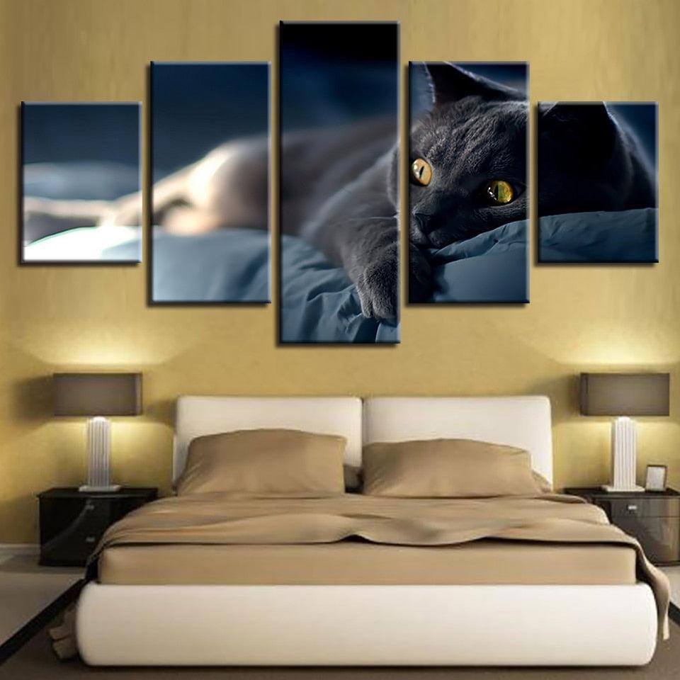 Lazy Cat 5 Piece HD Multi Panel Canvas Wall Art Frame-Original Frame