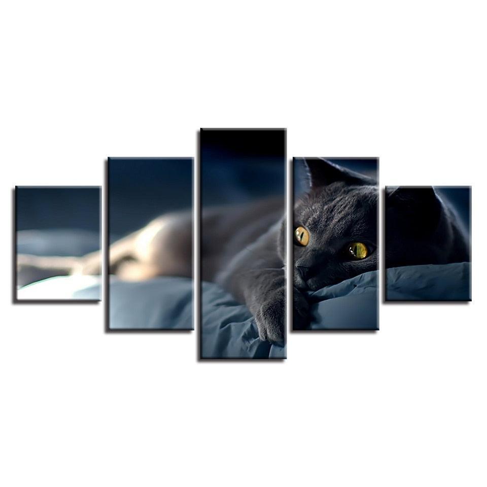 Lazy Cat 5 Piece HD Multi Panel Canvas Wall Art Frame-Original Frame