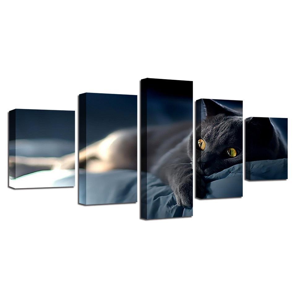 Lazy Cat 5 Piece HD Multi Panel Canvas Wall Art Frame-Original Frame