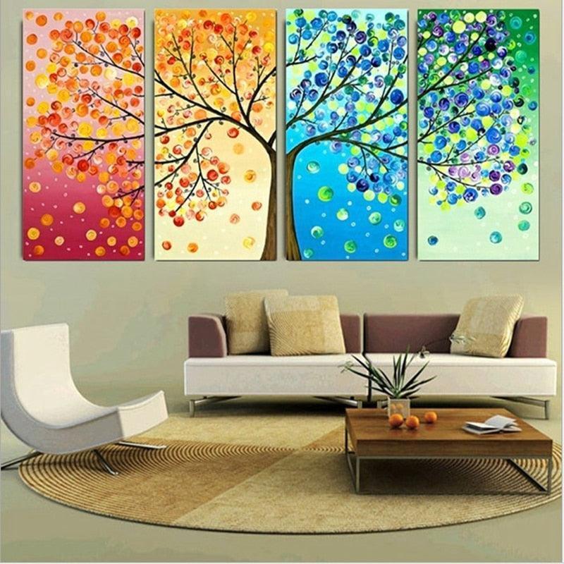Seasonal Quartet Canvas Art Set-Original Frame