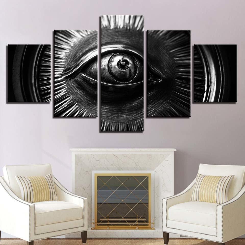 Black 5 Piece HD Multi Panel Canvas Wall Art Frame-Original Frame