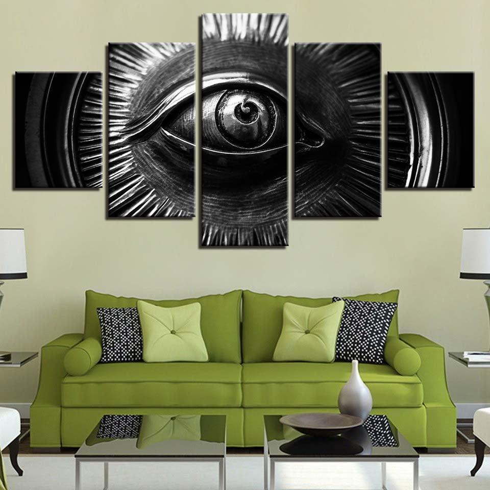 Black 5 Piece HD Multi Panel Canvas Wall Art Frame-Original Frame