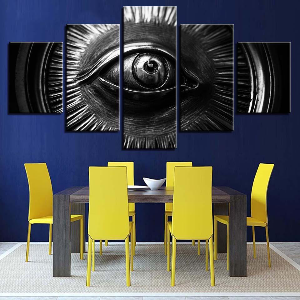 Black 5 Piece HD Multi Panel Canvas Wall Art Frame-Original Frame